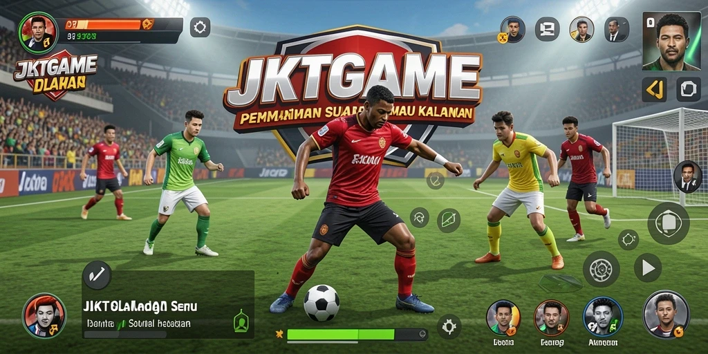 Tampilan screenshot JKTGAME menunjukkan aksi seru dari pertandingan olahraga.