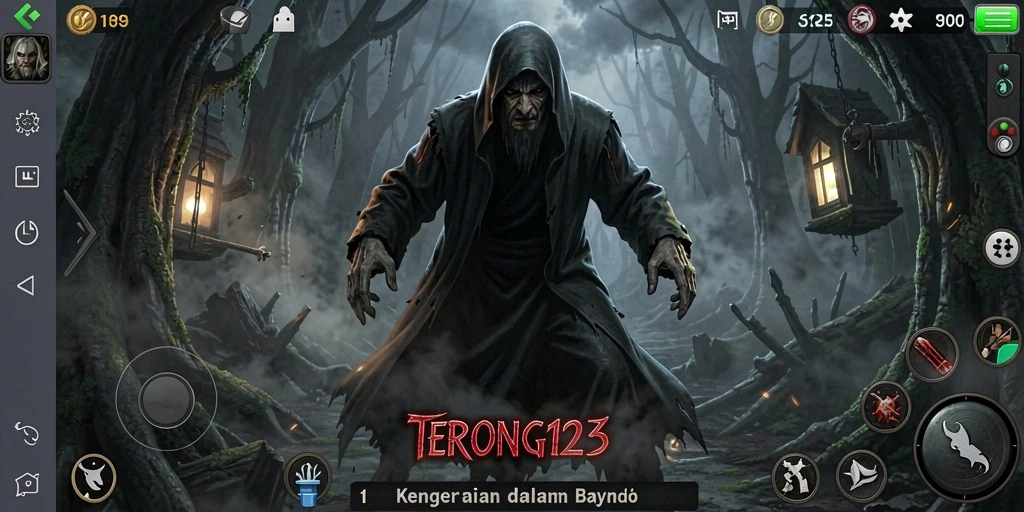 Tangkapan layar TERONG123 menampilkan suasana mencekam dan gameplay yang menegangkan.