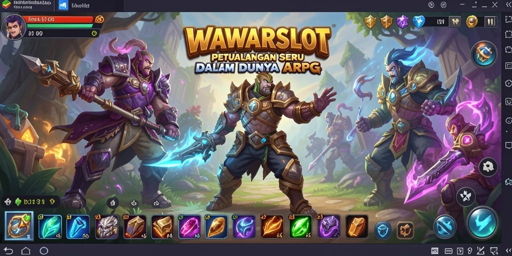 Tampilan permainan WAWARSLOT dengan aksi pertempuran seru dan karakter yang kuat.